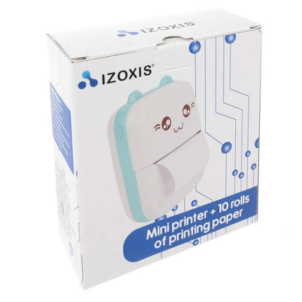 Izoxis Mini Fotoprinter - Draagbaar - Inclusief 11 Rollen - Wit/Blauw