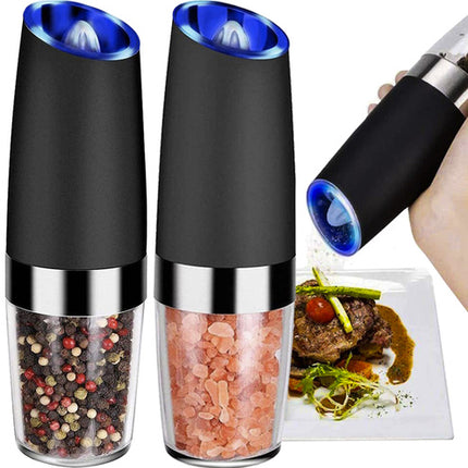 Ruhhy Elektrische Zwaartekracht Peper- en Zoutmolen Set – 2 Stuks – Met LED-Verlichting