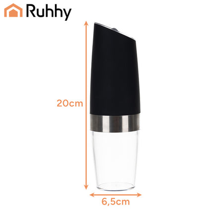 Ruhhy Elektrische Zwaartekracht Peper- en Zoutmolen Set – 2 Stuks – Met LED-Verlichting