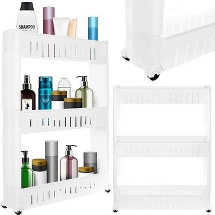 Ruhhy Verrijdbaar Keukenrek - 3-Laags - Smal - 72,5 x 12,5 x 54,5 cm - Wit