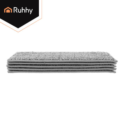 Ruhhy Vlakmop Vervangingsdoek - 33 x 12 cm - 5 Stuks - Grijs