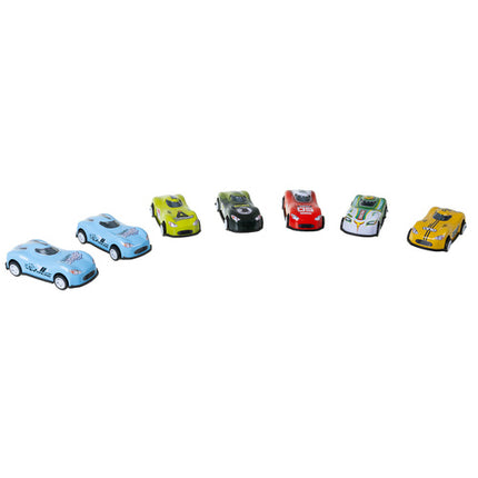 ISO Trade Auto's in Koffer - 50 Delig - Pull-Back Speelgoedauto's