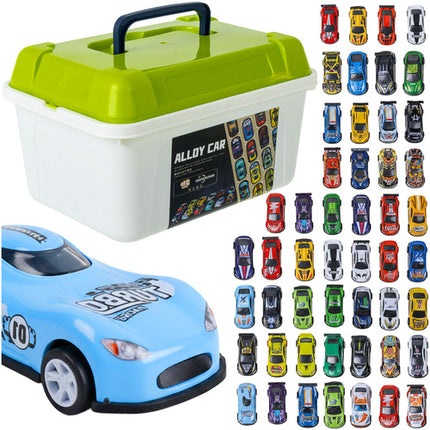 ISO Trade Auto's in Koffer - 50 Delig - Pull-Back Speelgoedauto's