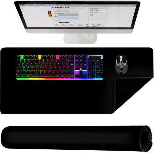 Izoxis Muis- en Toetsenbordmat XXL - 90 x 45 cm - Antislip - Zwart