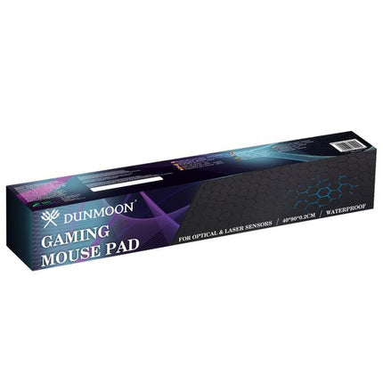Dunmoon Gaming Bureau-muismat XXL - 90 x 40 cm - Waterafstotend - Zwart/Blauw