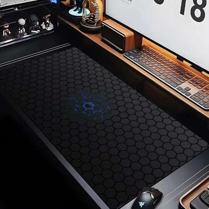 Dunmoon Gaming Bureau-muismat XXL - 90 x 40 cm - Waterafstotend - Zwart/Blauw