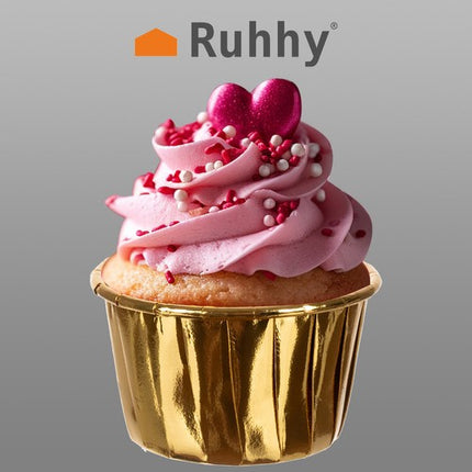 Ruhhy 24376 Papieren Muffinvormpjes - 50 Stuks - Goud