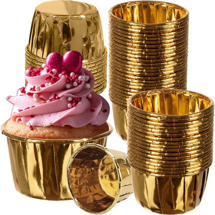 Ruhhy 24376 Papieren Muffinvormpjes - 50 Stuks - Goud
