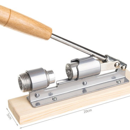 Ruhhy RVS Notenkraker op Houten Voet - Verstelbaar - 20 x 16 x 5 cm