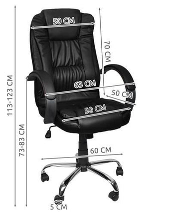 Malatec Bureaustoel Eco-leder - Ergonomisch - Zwart