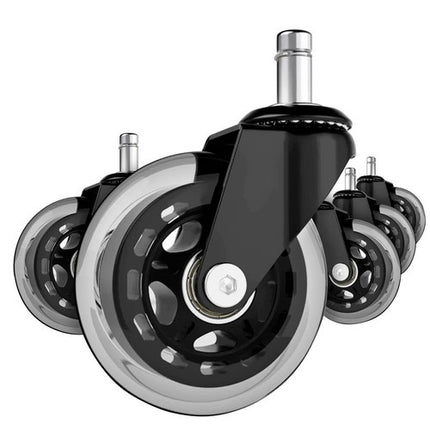 Malatec Bureaustoelwielen - Set van 5 - Universeel - 11 mm - Rubber