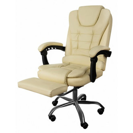 Malatec Bureaustoel met Voetensteun - Ergonomisch - Crème