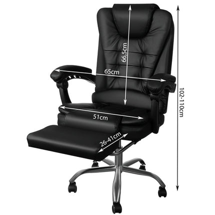 Malatec Bureaustoel met Voetensteun - Ergonomisch - Zwart