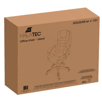 Malatec Bureaustoel met Voetensteun - Ergonomisch - Zwart