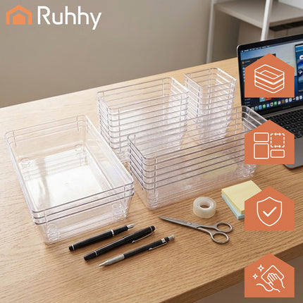 Ruhhy Lade-Organizer Set - 25 Stuks - Sorteerbakjes - Zwart