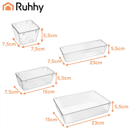 Ruhhy Lade-Organizer Set - 25 Stuks - Sorteerbakjes - Zwart