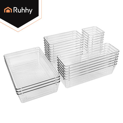 Ruhhy Lade-Organizer Set - 25 Stuks - Sorteerbakjes - Zwart