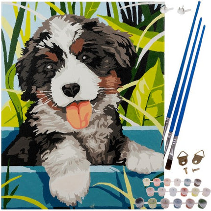Maaleo Schilderen op Nummer - Hond - 40 x 30 cm - Frame