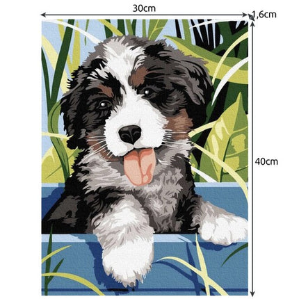 Maaleo Schilderen op Nummer - Hond - 40 x 30 cm - Frame