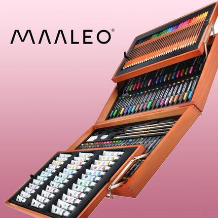 Maaleo Tekenset - 177-delig - Complete Kunstkoffer - Hout