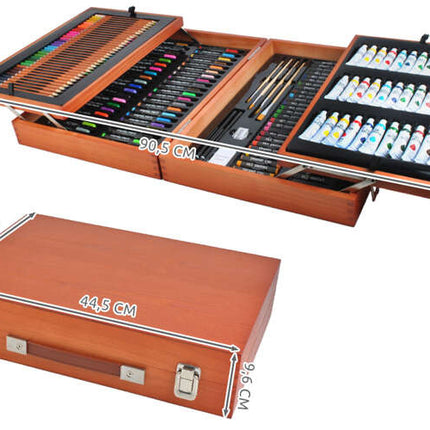 Maaleo Tekenset - 177-delig - Complete Kunstkoffer - Hout