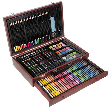 Maaleo Tekenset in Houten Koffer - 148-delig - Complete Kunstset