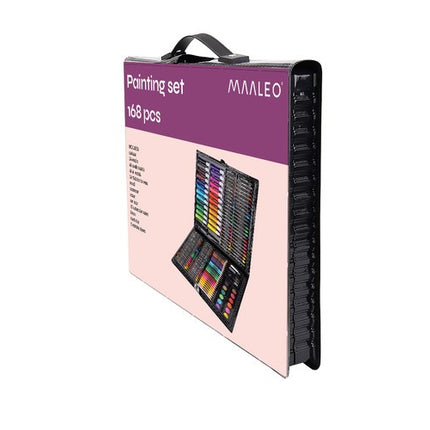 Maaleo Tekenset - 168-delig - Complete Kunstkoffer - Zwart