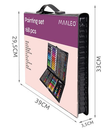 Maaleo Tekenset - 168-delig - Complete Kunstkoffer - Zwart
