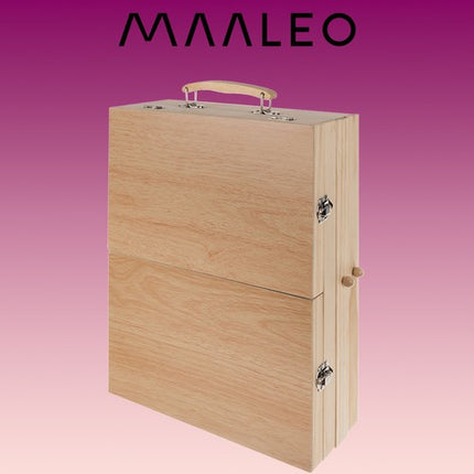 Maaleo Tekenset met Ezel - 83-delig - Houten Koffer