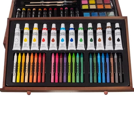 Maaleo Tekenset in Houten Koffer - 129-delig - Complete Kunstset