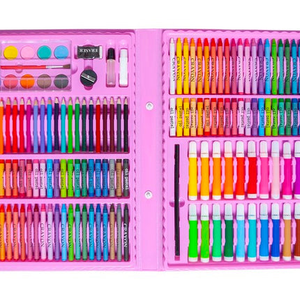 Maaleo Tekenset - 168-delig - Complete Kunstkoffer - Roze