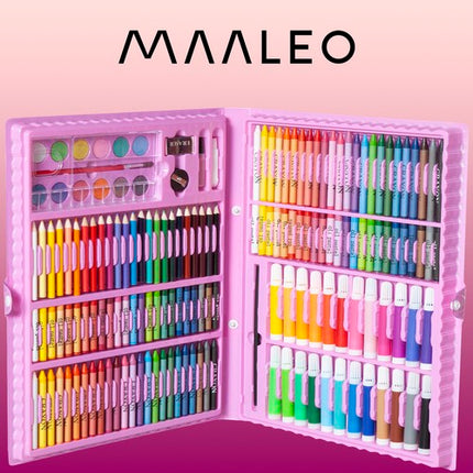 Maaleo Tekenset - 168-delig - Complete Kunstkoffer - Roze