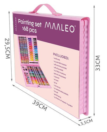 Maaleo Tekenset - 168-delig - Complete Kunstkoffer - Roze