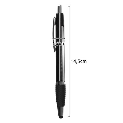 Maaleo Pennenset met Uittrekbaar Briefje - 6 Stuks - Stylus Pen - Zwart/Zilver