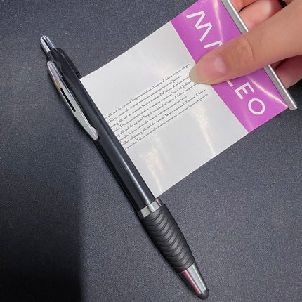 Maaleo Pennenset met Uittrekbaar Briefje - 6 Stuks - Stylus Pen - Zwart/Zilver