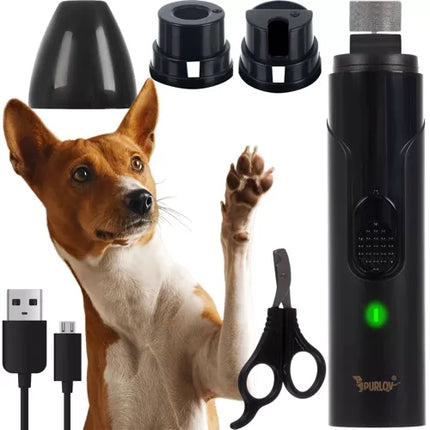 Purlov Elektrische Nagelslijper voor Huisdieren - Incl. Nagelschaar - USB Oplaadbaar