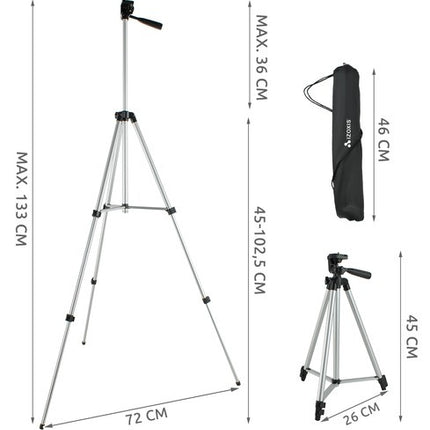 Izoxis Telefoonstatief met Bluetooth Afstandsbediening - 133 cm - Universeel