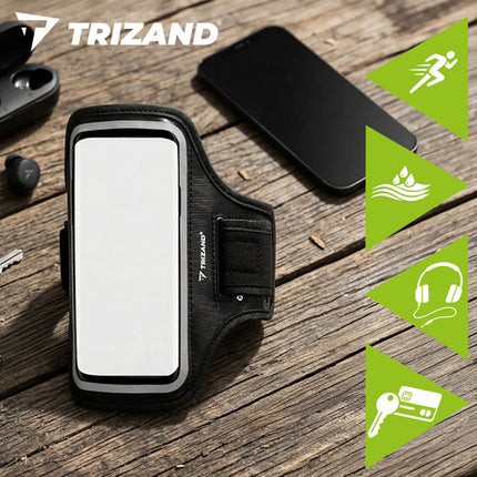 Trizand Telefoonarmband voor Hardlopen - Tot 7 Inch - Zwart