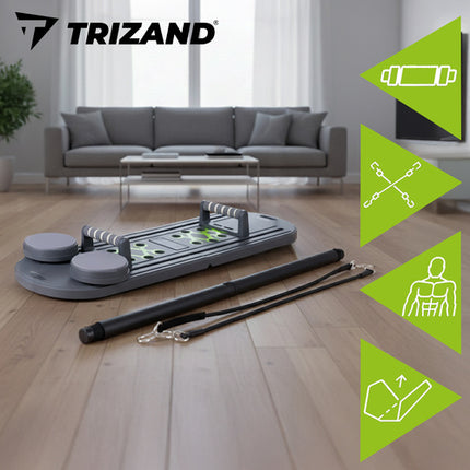 Trizand Multifunctioneel Pilates Bord - 97 x 35 cm - Grijs