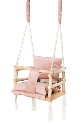 Kruzzel Kinderschommel - Luxe Roze Houten Schommel - Cleanaboo Materiaal - 25 kg