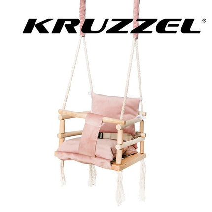 Kruzzel Kinderschommel - Luxe Roze Houten Schommel - Cleanaboo Materiaal - 25 kg