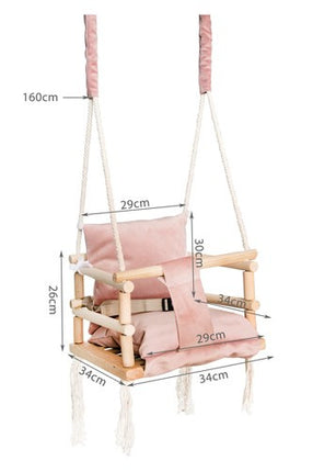 Kruzzel Kinderschommel - Luxe Roze Houten Schommel - Cleanaboo Materiaal - 25 kg