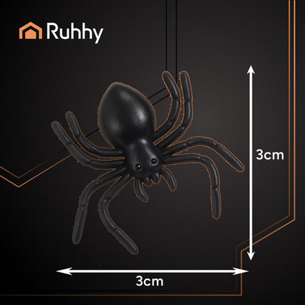 Ruhhy Kunststof Spinnen - 10 Stuks - Halloween Decoratie - 3x3 cm