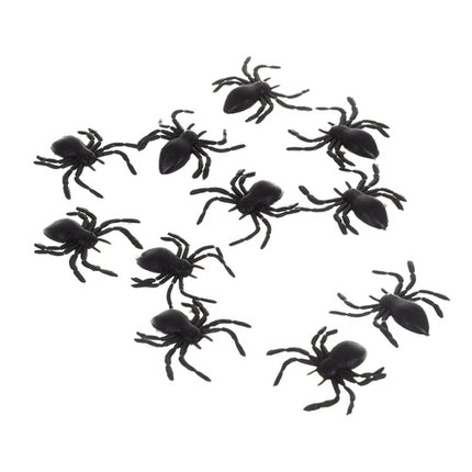 Ruhhy Kunststof Spinnen - 10 Stuks - Halloween Decoratie - 3x3 cm