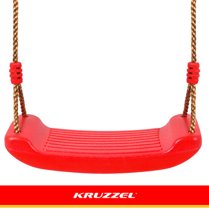 Kruzzel Kunststof Schommel - Rood - Gevormd Zitje - Voor Binnen en Buiten