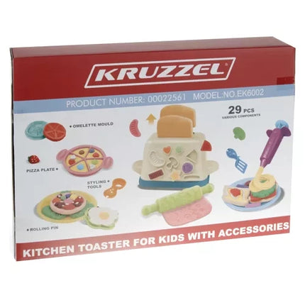 Kruzzel Boetseerklei Set - Met Speelgoedbroodrooster - 5 Kleuren