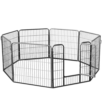 Malatec Dierenren - 8 Panelen - 160 x 160 x 80 cm - Grijs - Veiligheidshek
