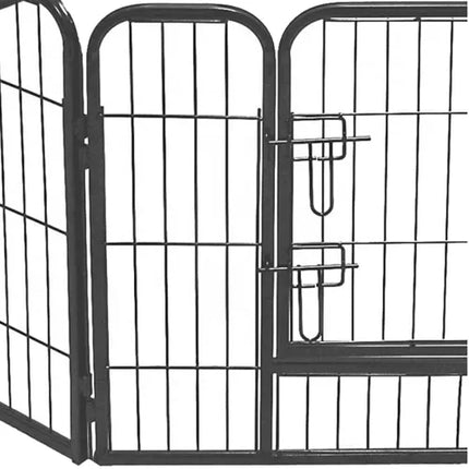 Malatec Dierenren - 8 Panelen - 160 x 160 x 80 cm - Grijs - Veiligheidshek