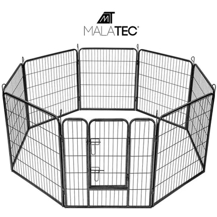 Malatec Dierenren - 8 Panelen - 160 x 160 x 80 cm - Grijs - Veiligheidshek