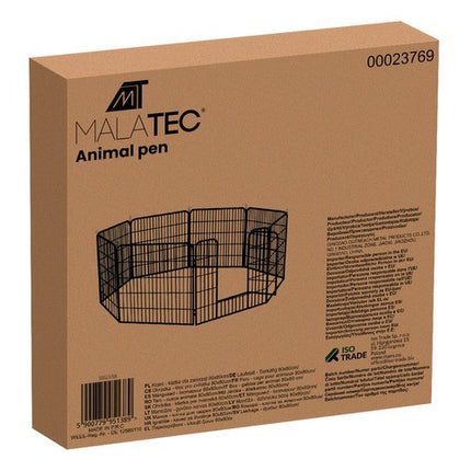 Malatec Dierenren - 8 Panelen - 160 x 160 x 80 cm - Grijs - Veiligheidshek
